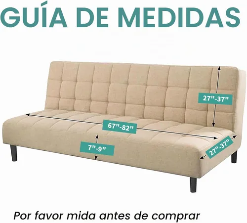 Vista 5 de YEMYHOM Funda para Futón Diseño Jacquard Más Reciente de Alta Elasticidad para Sofá Cama sin Brazos, Protector de Muebles Antideslizante con Parte