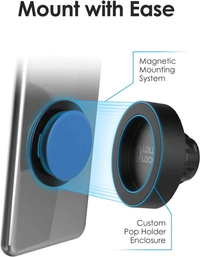 Vista 4 de ENCASED LolliLockit Soporte magnético para automóvil para soporte de teléfono pop, accesorio de enchufe de tablero/ventana por LolliLocket