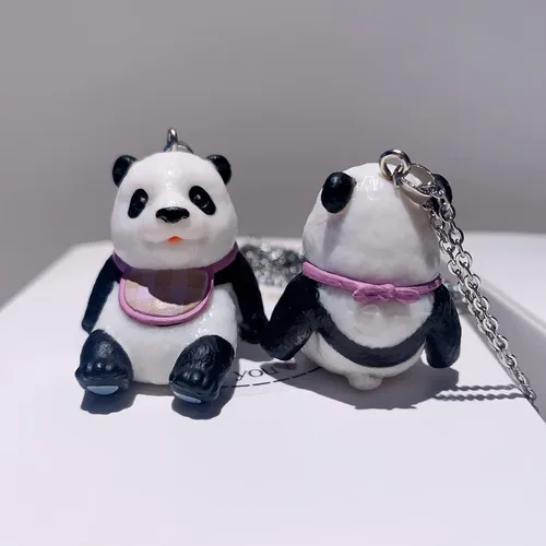 Vista 8 de 3d Panda Necklace Animal Set for Girls and Women, Silver Chain Jewelry Inspired by Cute Panda Corgi Dog Cats, Gift for Pet Lovers