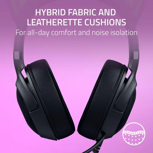 Vista 7 de Razer Kraken Kitty V2 Auriculares USB con cable orejas de gatito RGB Chroma - Iluminación reactiva de transmisión - Micrófono cardioide HyperClear