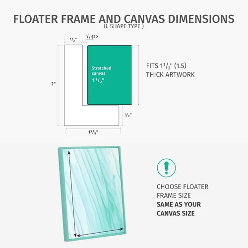 Vista 4 de Pixy Canvas Marco flotante de 24 x 30 pulgadas para lienzos de 1.5 pulgadas de profundidad, lienzos impresos, paneles de lienzo de madera, arte
