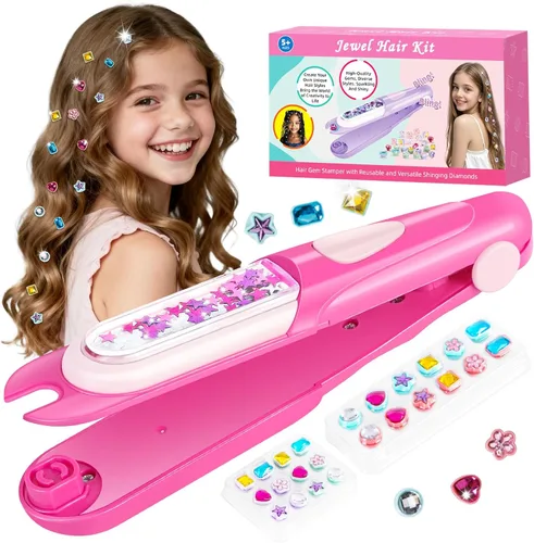 Vista 11 de Kit de Estampador de Gemas para el Cabello - Joyas Brillantes para el Cabello para Juguetes de Niñas - Accesorios para el Cabello con Diamantes