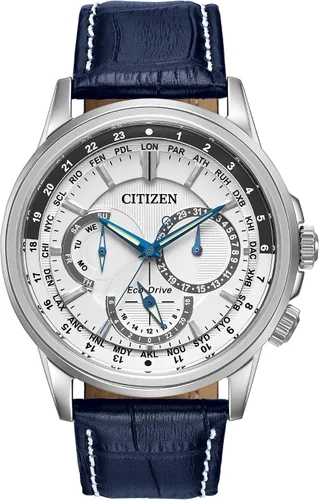 Vista 8 de Citizen Men's Eco-Drive Calendrier Classic Watch, 12/24 Hour Time, 3-Hand Day and Date, Chronograph, Luminous Hands