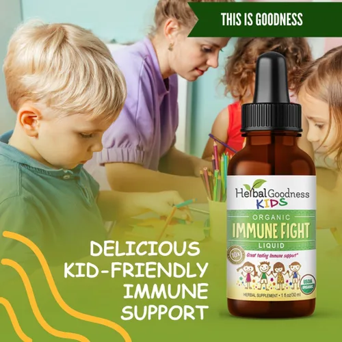 Vista 5 de Apoyo inmunológico de 1 oz con Ashwagandha para y suplementos herbales de cúrcuma, gotas naturales de refuerzo inmunológico para niños