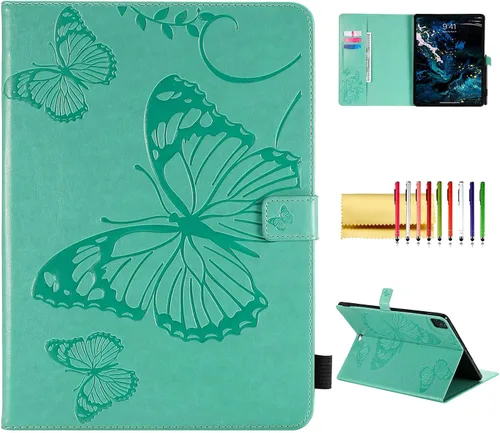 Vista 11 de Funda tipo folio para iPad Pro de 11 pulgadas 2018-2022, iPad Air de 11 pulgadas y 10.9 pulgadas, Techcircle Butterfly en relieve, funda inteligente