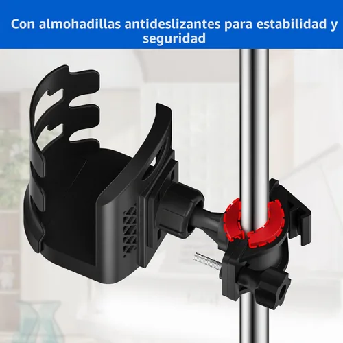 Vista 5 de Soporte de micrófono ajustable para bebidas con soporte de micrófono giratorio de 360°, soporte universal para botella de agua, soporte para taza
