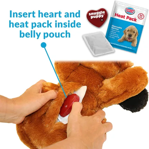 Vista 6 de Snuggle Puppy - Juguete original para cachorros con pulso y paquete de calor de sensación real, ayuda calmante para dormir para la ansiedad