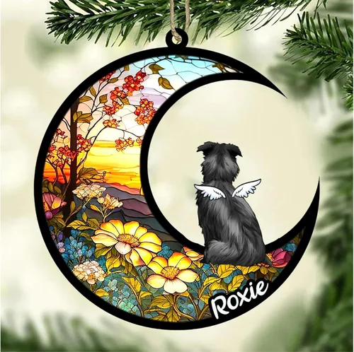 Vista 315 de LOVELYPOD Adorno de Navidad personalizado para perro Basset Hound (marrón) Basset Hound (marrón) adorno para atrapasoles de perro, razas de perros