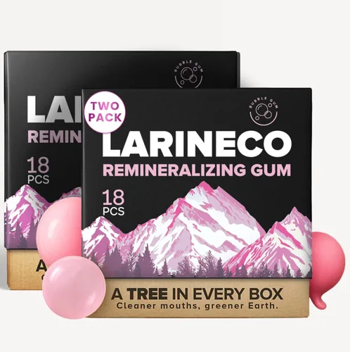 Vista 12 de Larineco - Goma de mascar remineralizante con nanohidroxiapatita y xilitol - Goma de xilitol sin azúcar, sin plástico, sin colorantes, sin