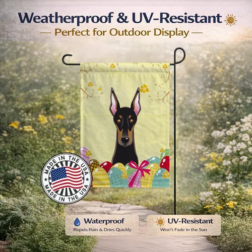 Vista 862 de Caroline's Treasures BB1923GF Bandera decorativa para jardín con diseño de Border Collie, para caza de huevos de Pascua, para jardín, jardín, patio