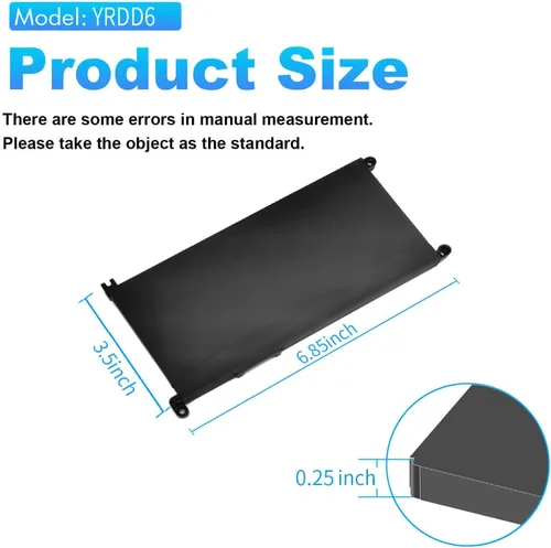 Vista 4 de 42Wh YRDD6 Batería para Dell Inspiron 15 3582 3583 3584 P75F 3593 5584 5585 5590 5593 5594 5598 5582 7586 14 3493 5481 P93G 5482 5485 5491 5482 2