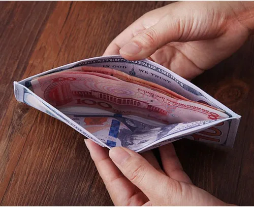 Vista 4 de Cartera con diseño de billetera de dólar de los Estados Unidos para hombre, libra esterlina de libras esterlinas, billetera de lona, billetera
