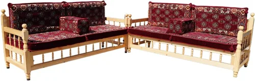 Vista 28 de arabicsofa Sofás de Suelo Coloridos de Estilo Marroquí – Cojines de Suelo Modulares Hechos a Mano (Beige 16, Sofá de Suelo de 4 pies)