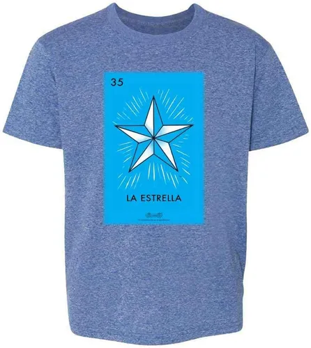 Vista 12 de Pop Threads La Estrella Star Loteria Card Mexican Bingo - Camiseta para niños y niñas Camiseta de manga larga Negro