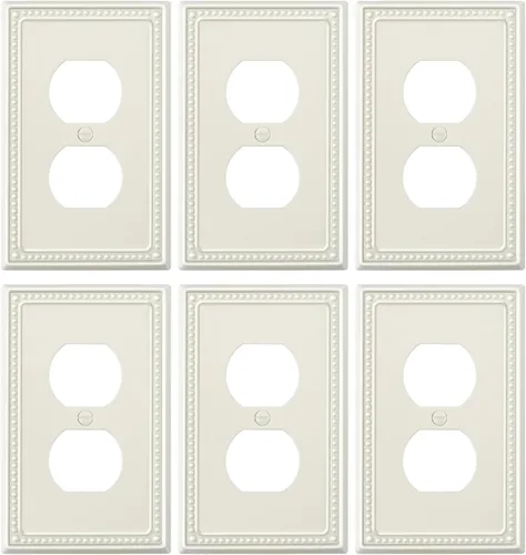 Vista 137 de Paquete de 2 cubiertas de placa de interruptor de luz de doble palanca, cubiertas decorativas de placa de doble interruptor Pearls, placa de pared