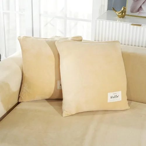 Vista 8 de Fundas de sofá modulares en forma de L, 2 fundas elásticas antideslizantes para sofá de 3 + 3 plazas, funda de sofá con fundas de almohada