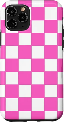 Vista 28 de Funda de tablero de ajedrez clásica a cuadros rosa y blanco para iPhone 16