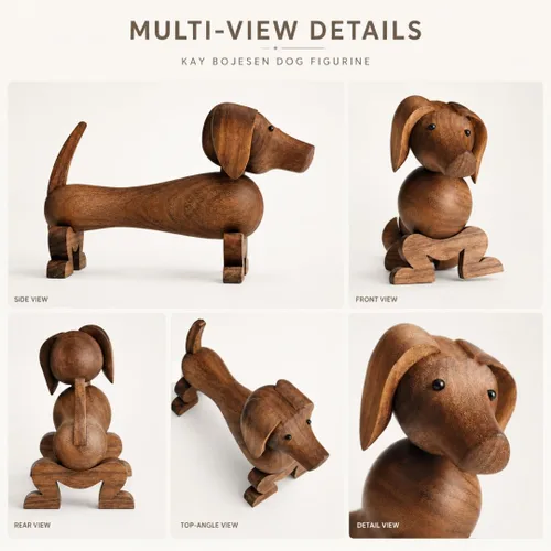 Vista 7 de Kay Bojesen Figura de perro Nogal FSC engrasado 7.25 pulgadas