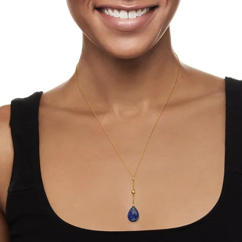 Vista 2 de Ross-Simons Precious Gemstone Y-Necklace in 14kt Yellow Gold