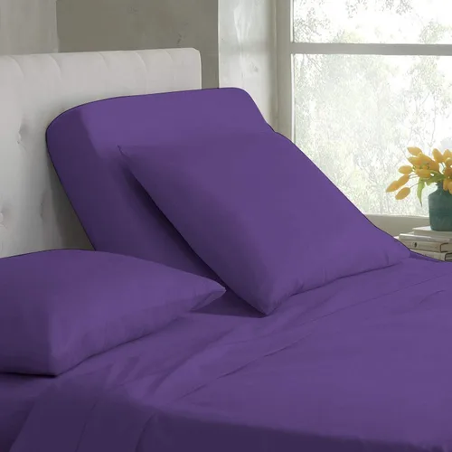 Vista 11 de Base de cama ajustable – Juego de sábanas de cabeza dividida superior tamaño Queen – Sábanas de 100% algodón egipcio sólido color azul aguamarina