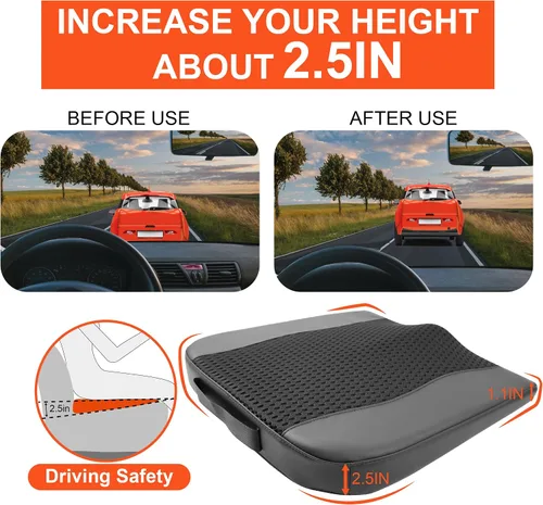 Vista 3 de Lofty Aim Cojín de asiento de automóvil, cómodos cojines de espuma viscoelástica para conducir, alivio del dolor de ciática y espalda baja, almohada