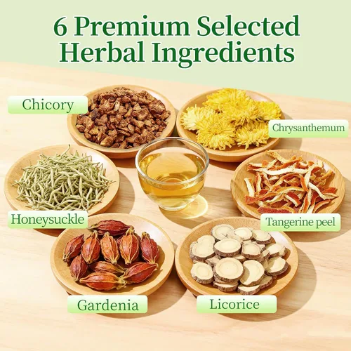 Vista 2 de Té de hierbas de achicoria y Gardenia, apoya el azúcar en la sangre, la digestión, el peso y el sueño, sin azúcar, sin cafeína, vegano, 0.18 oz*25