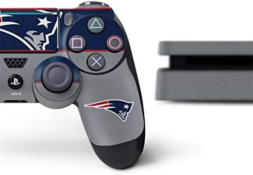 Vista 2 de Skinit NFL New England Patriots PS4 Slim Bundle Skin - New England Patriots Zone Block Design - Adhesivo de vinilo ultrafino y ligero