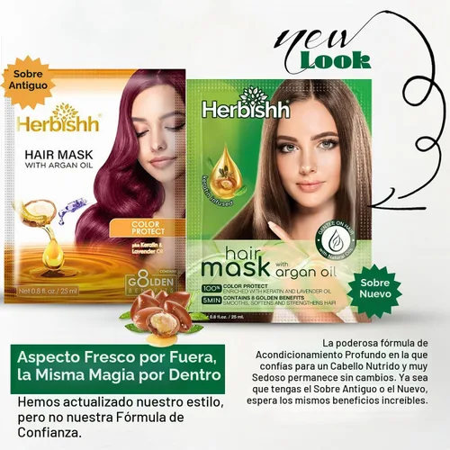 Vista 2 de Herbishh Mascarilla de argán para el cabello, acondicionador e hidratación