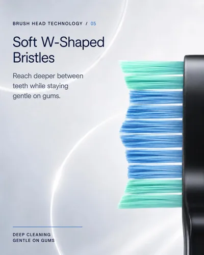 Vista 6 de MySmile Cabezales de repuesto para cepillos de dientes eléctricos UC605, 6 paquetes (negro) Soft DuPont Bristles for Sensitive Teeth & Gums