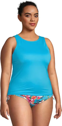 Vista 4 de Lands' End womens Modest High Neck Tankini Top Swimsuit