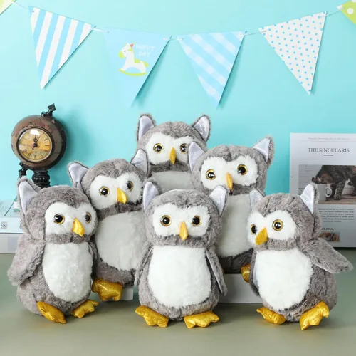 Vista 5 de Jenaai 6 piezas de animales de peluche de búho para bebés, juguete de peluche suave, búho relleno, recuerdos de fiesta de mago para niños pequeños