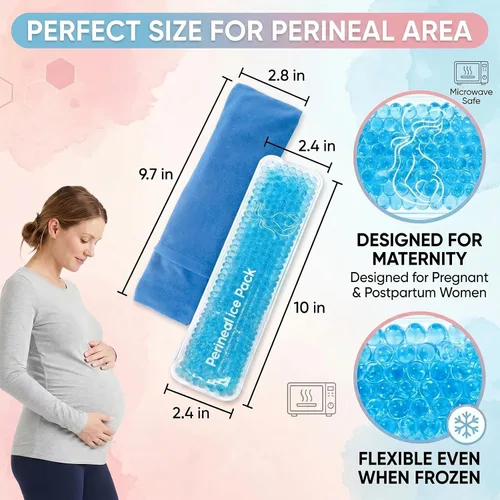 Vista 7 de Bolsas de hielo perineales reutilizables para alivio del dolor posparto y hemorroides, paquete de calor y frío para mujeres después del embarazo, 2