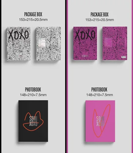 Vista 3 de JEON SOMI - El primer álbum XOXO [X+O conjunto completo ver.] (1er álbum) 2 álbum+CulturaRegalo coreano (pegatinas decorativas, tarjetas de fotos)
