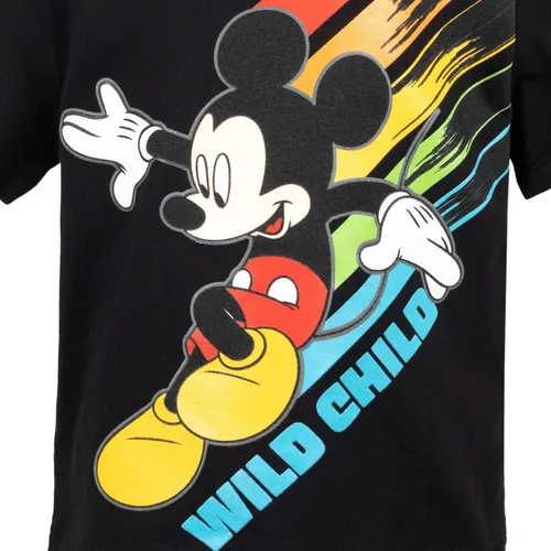 Vista 4 de Disney- Camisa de manga corta y pantalones cortos de malla de Mickey Mouse