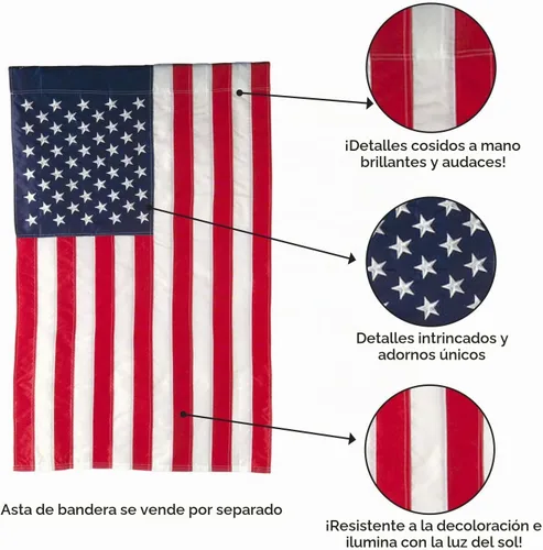 Vista 4 de Evergreen Enterprises EG11220 Bandera de los Estados Unidos de América para jardín. Bandera de jardín estadounidense de 12 x 18 pulgadas