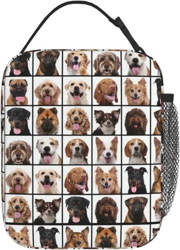 Vista 3 de Bolsa de almuerzo con diseño de animales para perros, con aislamiento, portátil, reutilizable, con cremallera, para picnic diario, trabajo, oficina