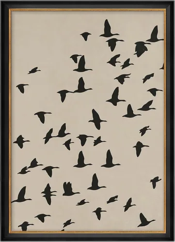 Vista 329 de MUDECOR Lienzo enmarcado prémium para pared, pinos nevados en bosque de invierno, ilustraciones modernas, arte contemporáneo, escénico, divertido