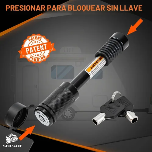 Vista 7 de METOWARE Bloqueo de enganche de remolque, apto para receptor de clase III