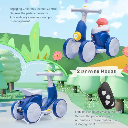 Vista 3 de 6V Electric Baby Balance Bike with Bubble Machine