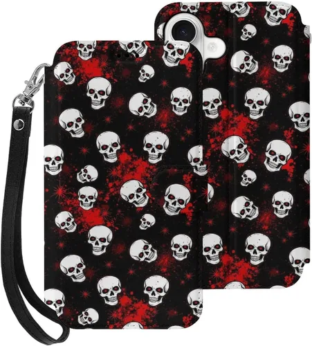 Vista 24 de SWEET TANG Funda protectora para iPhone 17, con tarjetero y tarjetero Patrón 828