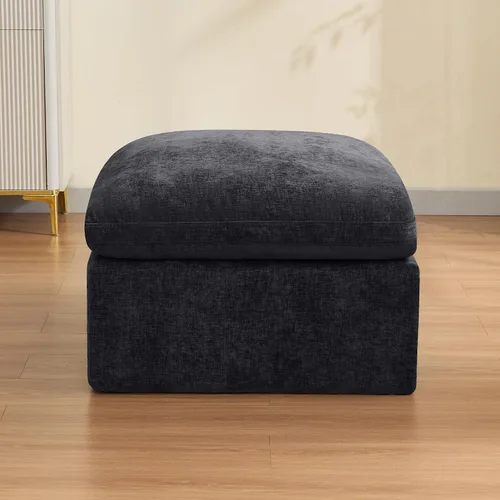 Vista 15 de WUTUTUEE Otomana Cloud de 33.5 pulgadas para sofá modular, cómodo reposapiés tapizado de felpilla con espuma viscoelástica, embalaje totalmente
