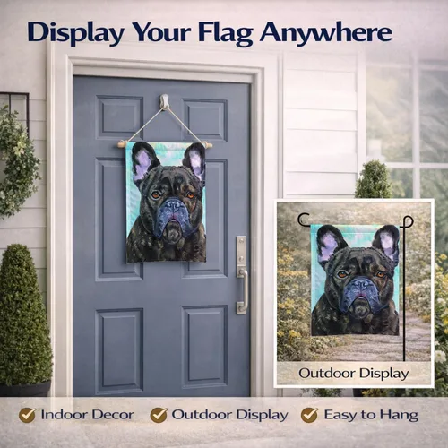 Vista 7 de Caroline's Treasures 7380GF - Bandera decorativa de bulldog francés con texto en inglés "Lookin at You" para jardín exterior, patio, parterres