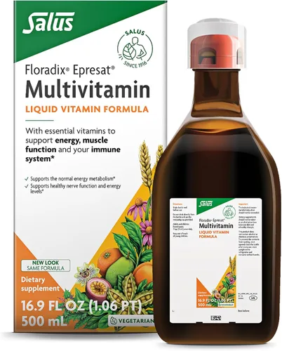 Vista 8 de Floradix Epresat Multivitamínico líquido para adultos, suplemento de hierbas, suplemento diario con vitamina A, D, B6, cardo mariano y más, apoya