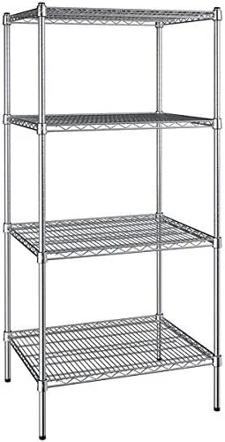 Vista 125 de Kit de 4 estantes de epoxi verde NSF de 21 x 72 pulgadas con postes de 86 pulgadas, estantería de almacenamiento resistente, kit de estantería