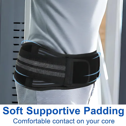 Vista 4 de SI Joint Belt para hombres – Cinturón fuerte de apoyo pélvico y de cadera con correas laterales ampliadas – Alivio del dolor sacroilíaco