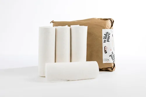 Vista 5 de Wild & Pure Toallitas secas de algodón con bolsa Compostables Reutilizables y desechables 100% a base de plantas Fabricado en los Estados