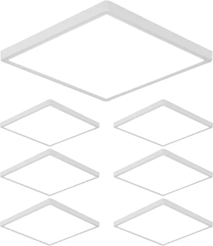 Vista 12 de DELIPOP Paquete de 6 luces LED empotrables cuadradas de 4.72 pulgadas, 6500 K ultra delgada sin marco, luz de techo de panel delgado de 20 W