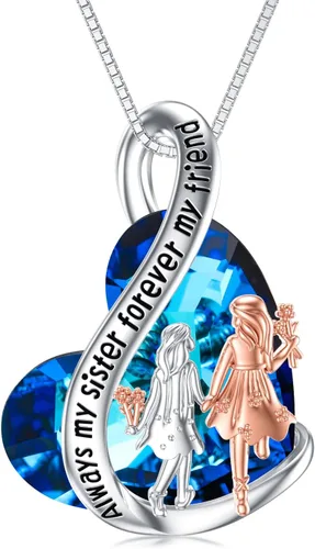 Vista 45 de Collar de plata de ley para hermanas, joyas de cumpleaños para hermanas y amigas