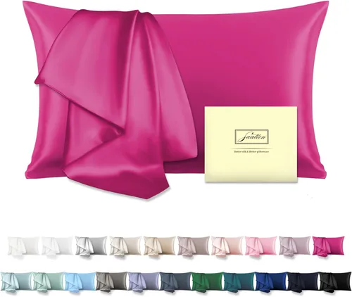 Vista 54 de Funda de almohada de seda para cabello y piel, suave, transpirable y resistente, funda de almohada de seda de tamaño Queen, fundas de almohada