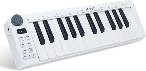 Vista 16 de M-VAVE 25 Teclas 16 Almohadillas de Batería Retroiluminadas Teclado MIDI – Creador de Ritmos Profesional y Keytar para Producción Musical de Teclado